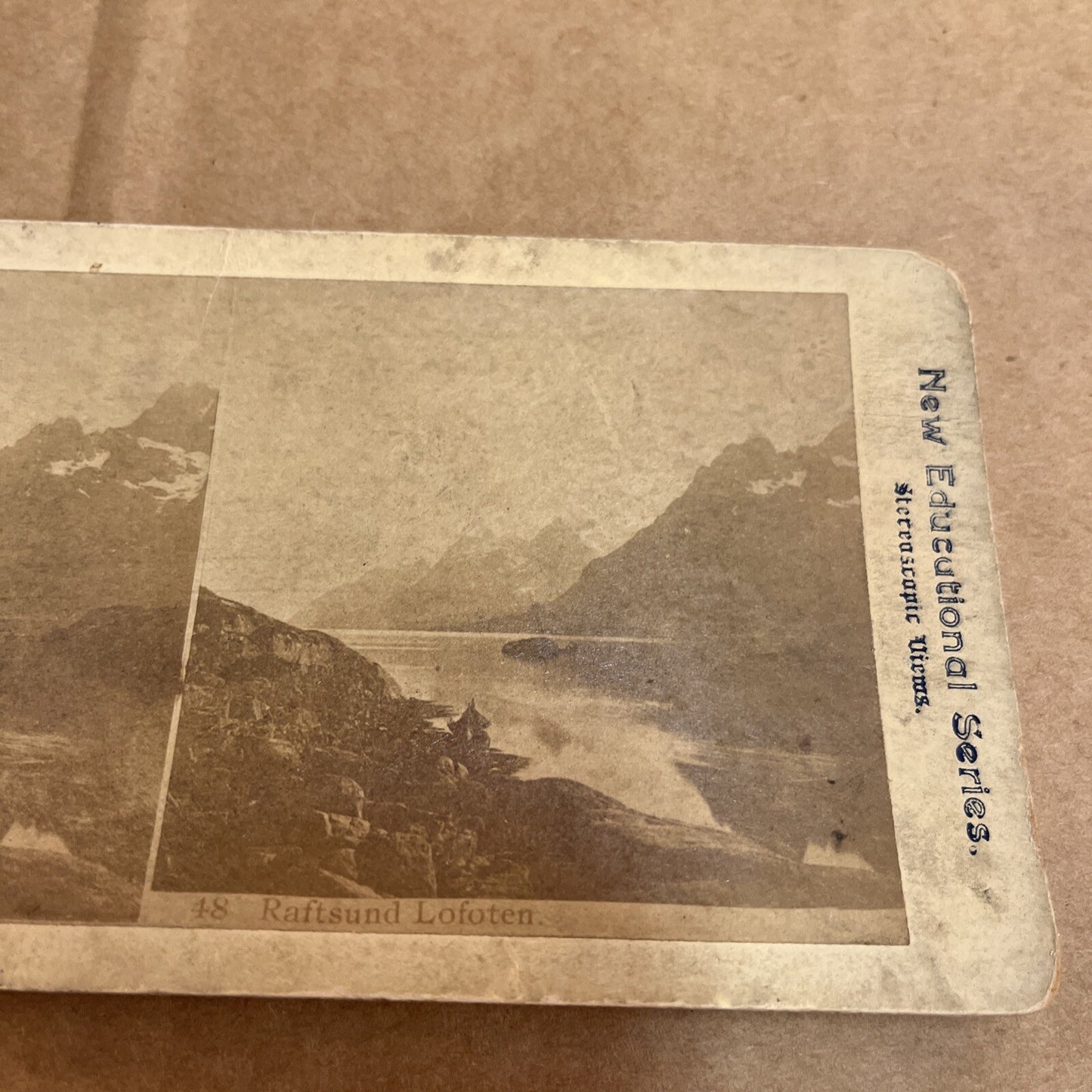 RAFTSUNDLOFOTEN, RIVER & MOUNTIANS. POLYCHROME STEREOVIEW Color Card