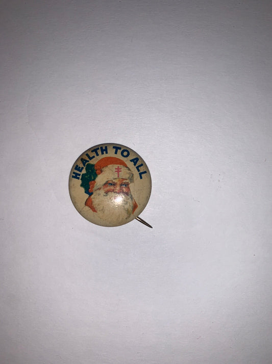 Vintage Red Cross Christmas Santa Health To All