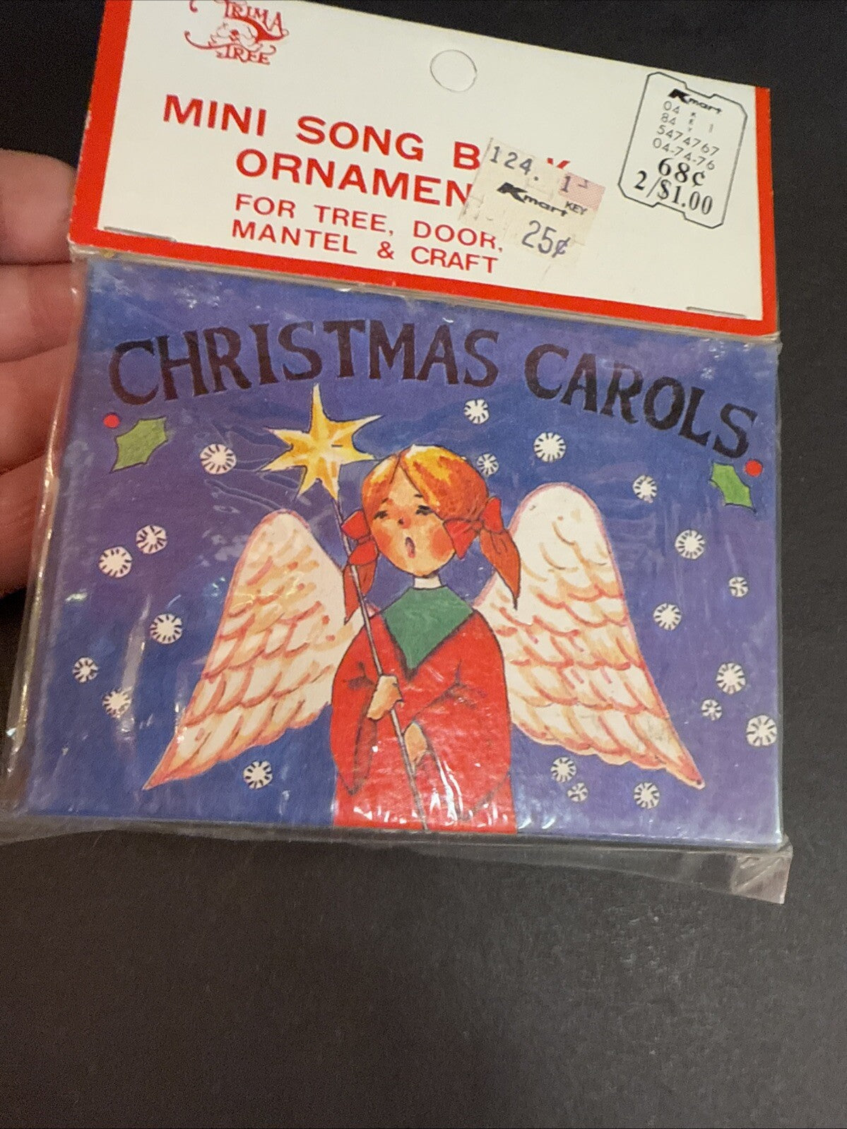 Vintage SSCO Christmas Carols Angel Mini Book Ornament 6 Songs 20 Pages Taiwan