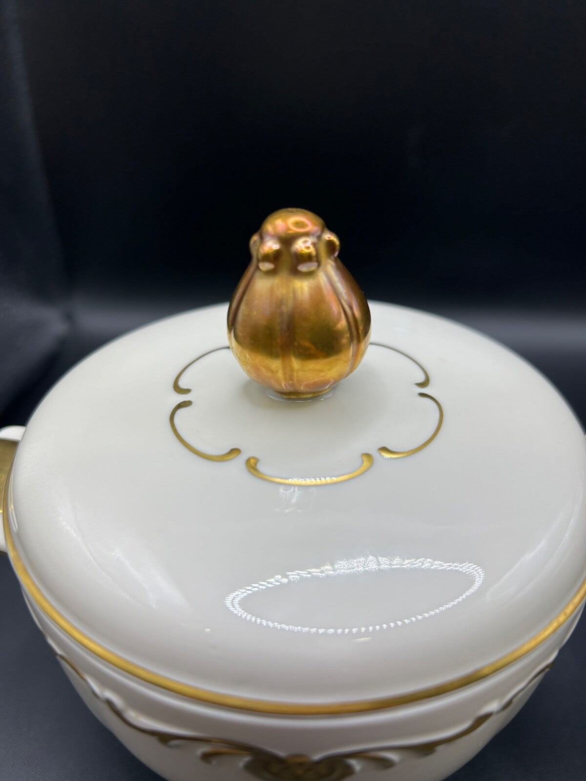 RARE Waldershof Bavaria Germany Sugar and Creamer with Gold Rim