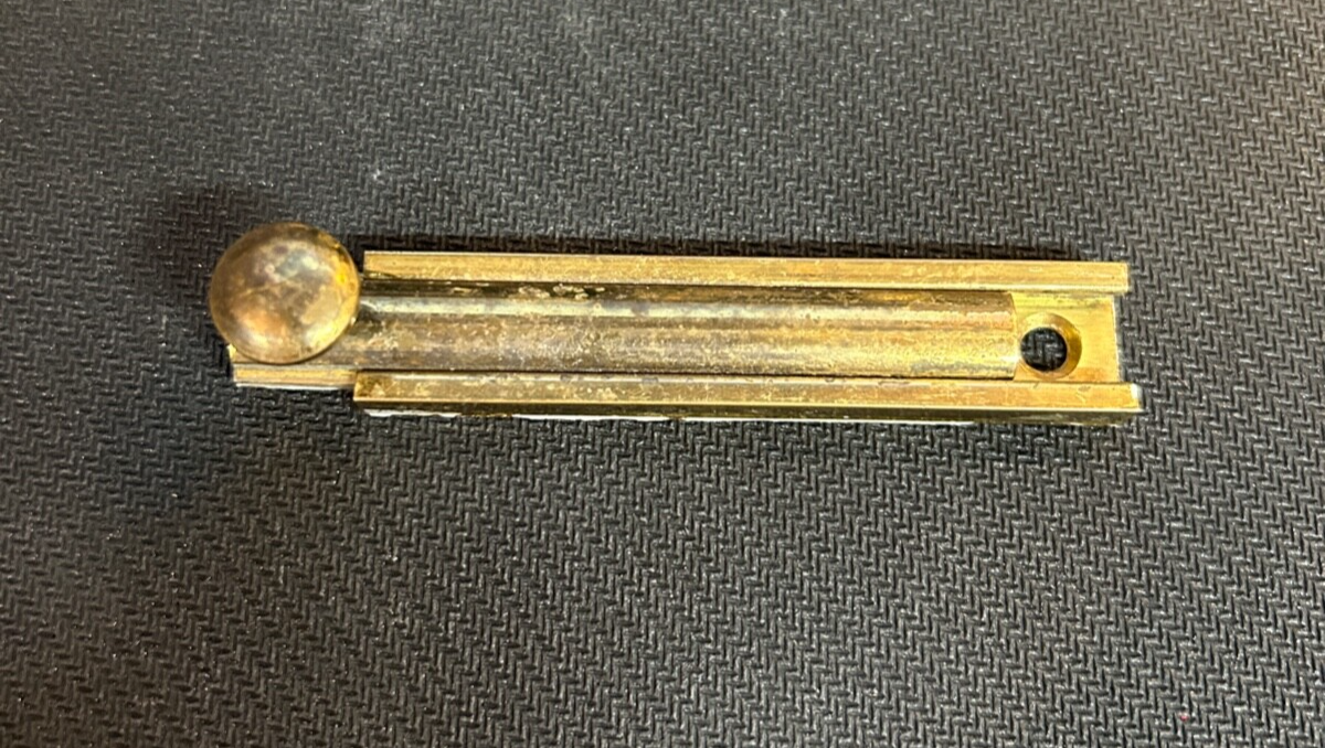 Old vintage brass Door Latch BOLT  3"