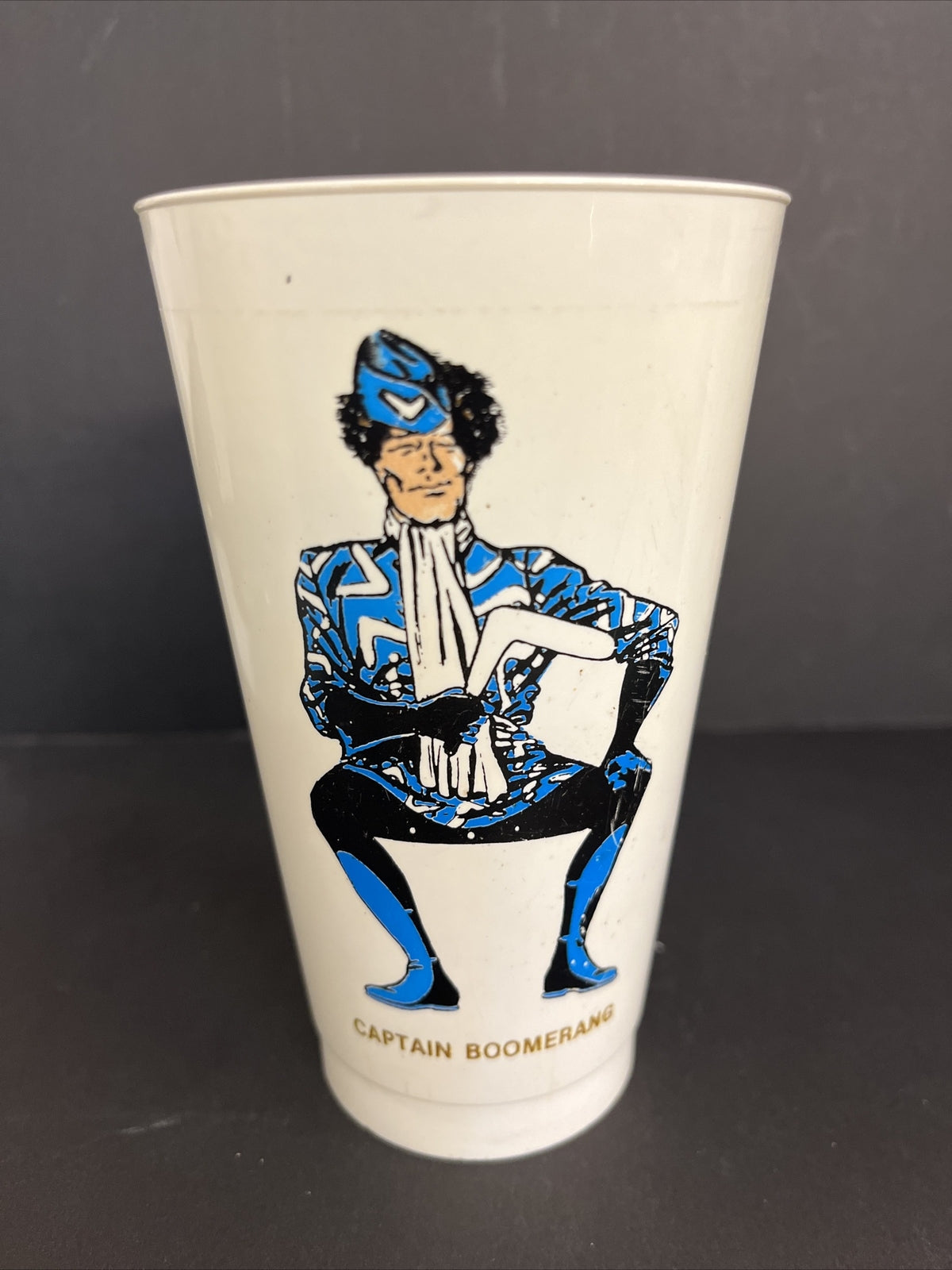 Vintage 1973 7/11 Plastic Slurpee Cup Super Hero "Captain Boomerang"
