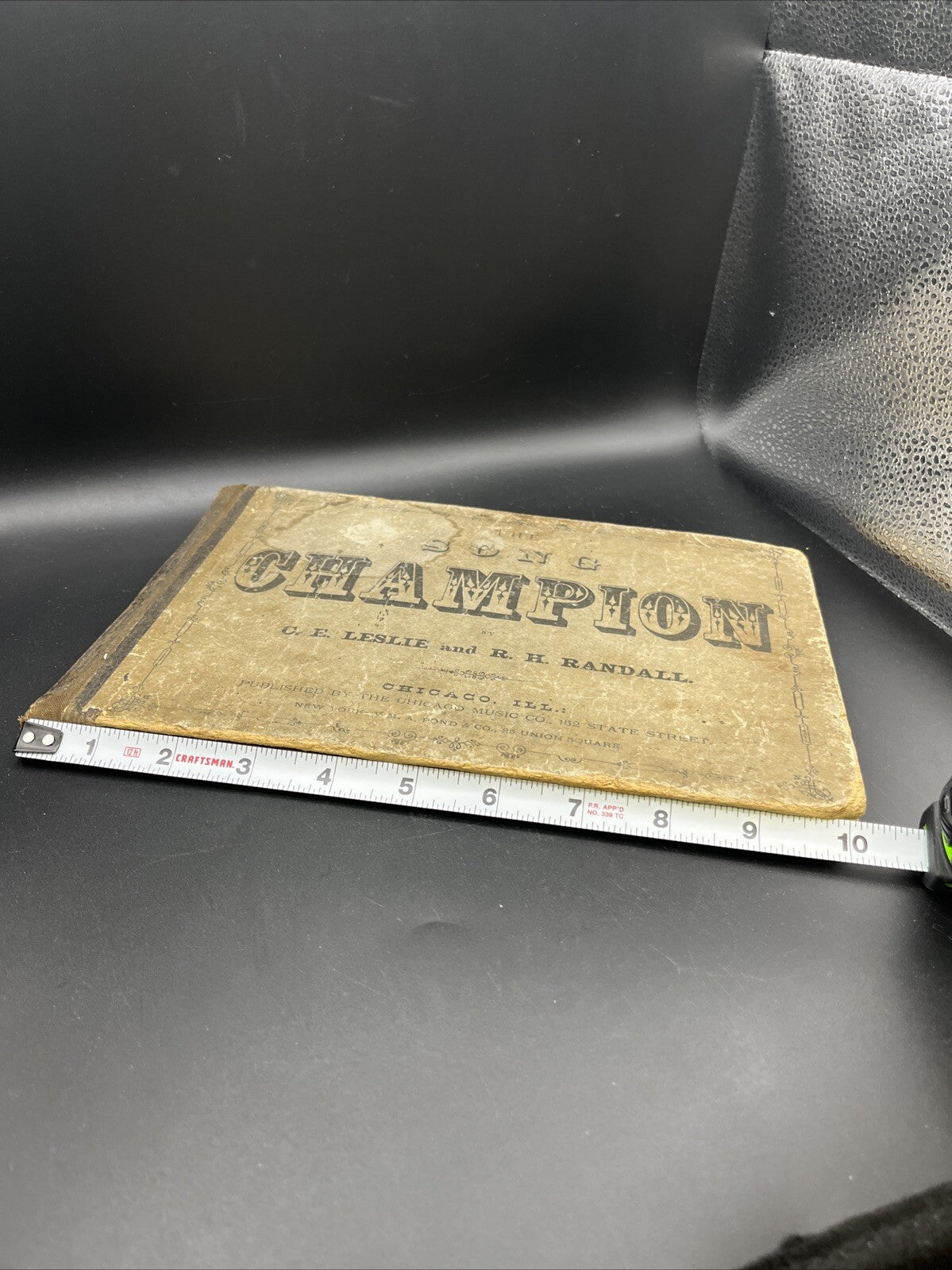 The Song Champion, vintage antique book, C.E. Leslie, R.H. Randall, 1877 1800's