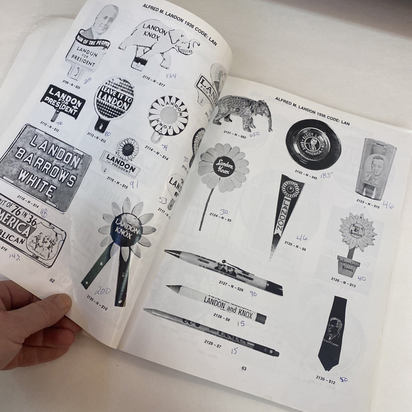 1985 Book 2 Political buttons Book 1920-1976 / Price Guide Theodore Hake
