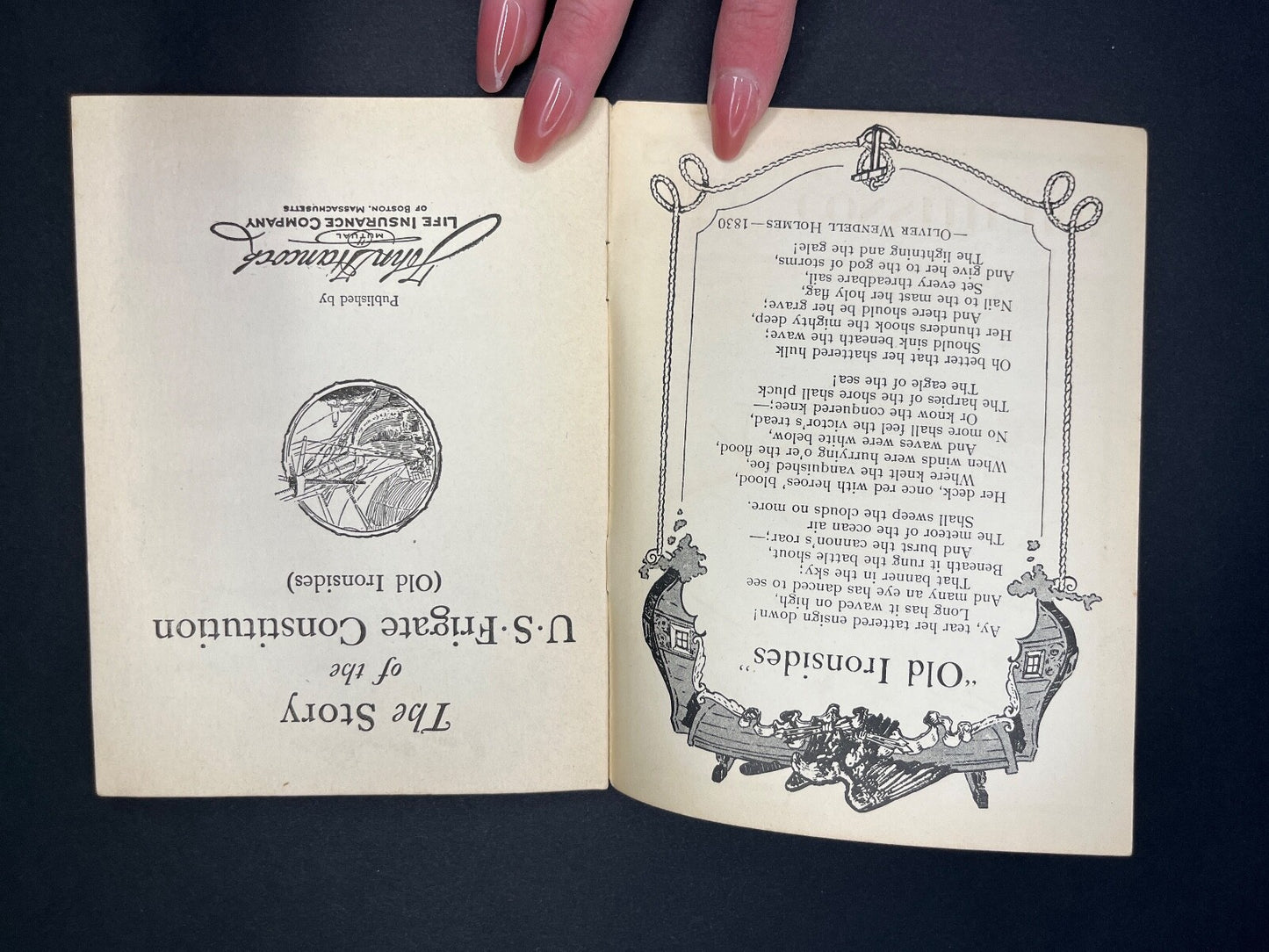 Vtg "The Story of U.S. Frigate Constitution" John Hancock Life Insurance Ad Book