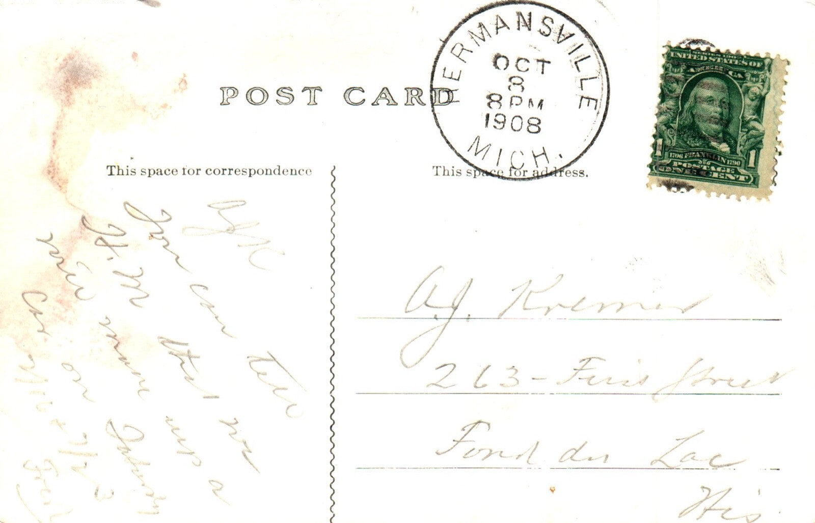 Upper Peninsula View of Hermansville Near Iron Mountain Michigan MI Postcard