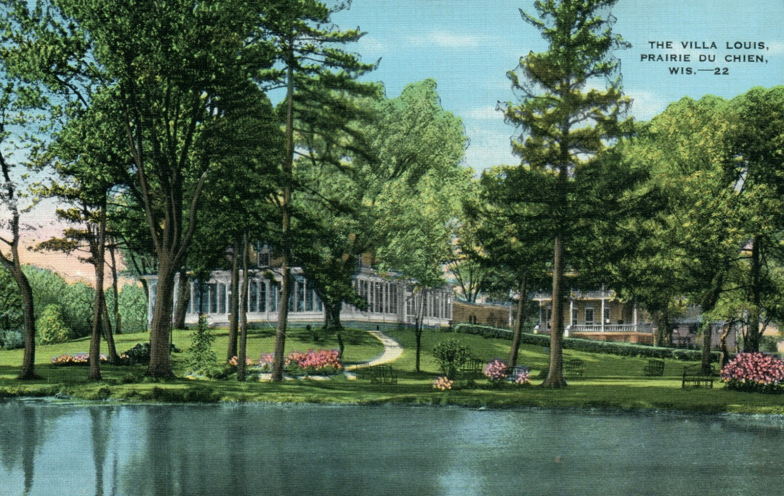 The Villa Louis Prairie Chien 22 WIS Wisconsin Postcard