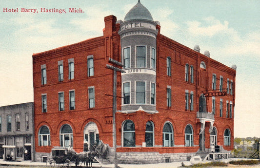 Hotel Barry in Hastings Michigan MI Postcard