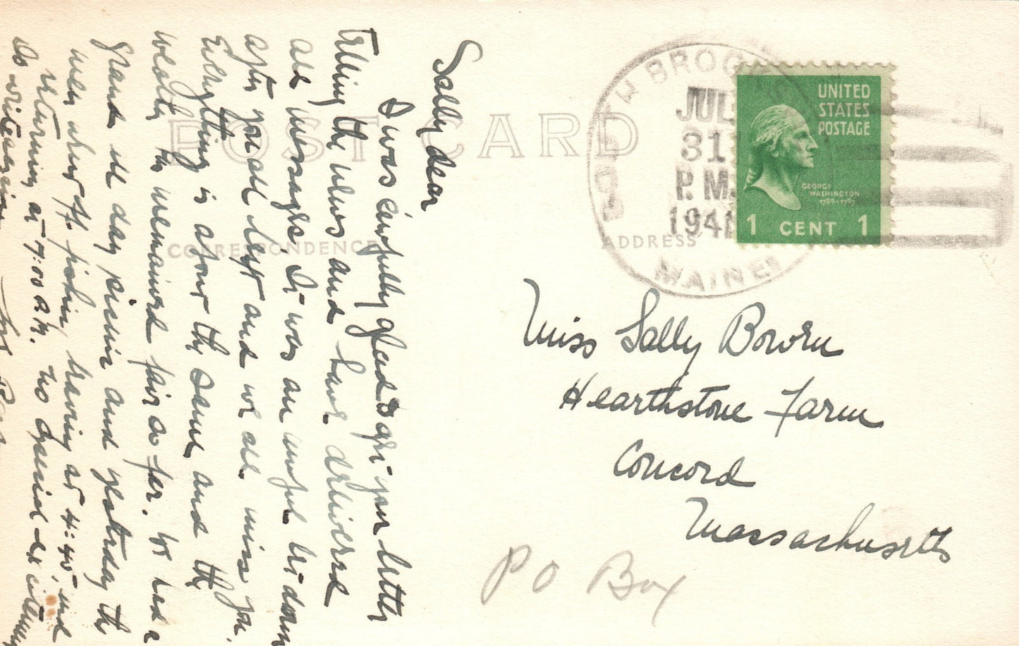 Scenic Real Photo Maine 1941 Postcard