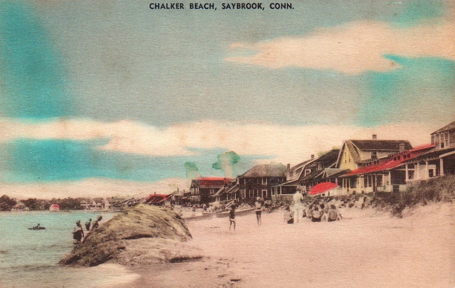 Chalker Beach in Saybrook CT Connecticut Postcard