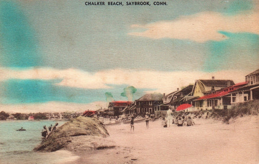 Chalker Beach in Saybrook CT Connecticut Postcard