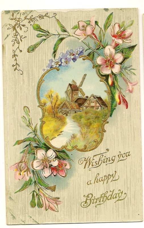 Gold Gilt Gel Floral Windmill Saxony Series 0696