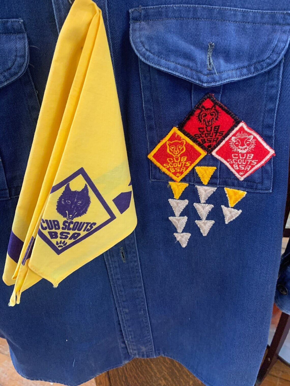 Vintage Boy Scouts of America Shirt Neckerchief Patched Shirt Ithaca MI Michigan
