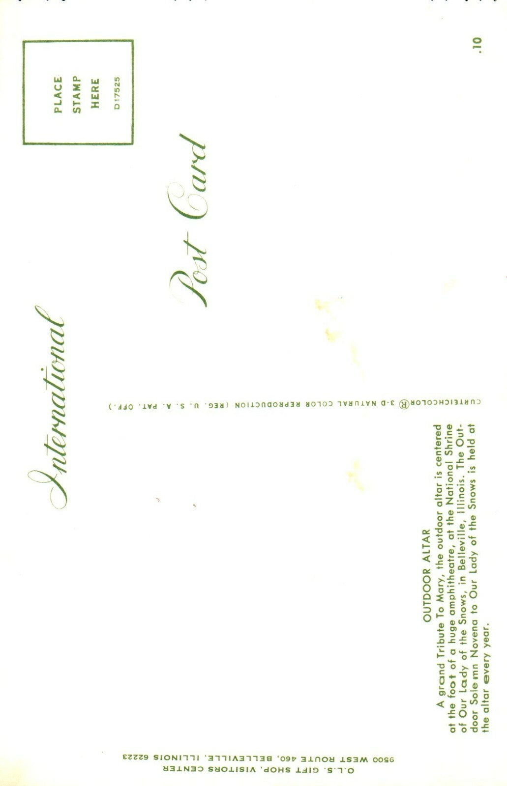 Outdoor Altar Adoring Angels Chicago Illinois IL Postcard