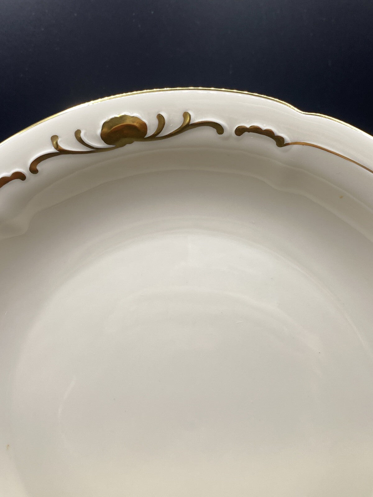 RARE Waldershof Bavaria Germany 9" Salad Plate Bowl Cream with Gold Design