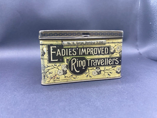 Vintage Eadies' Improved Ring Travellers Advertising Litho Print Small Tin Metal