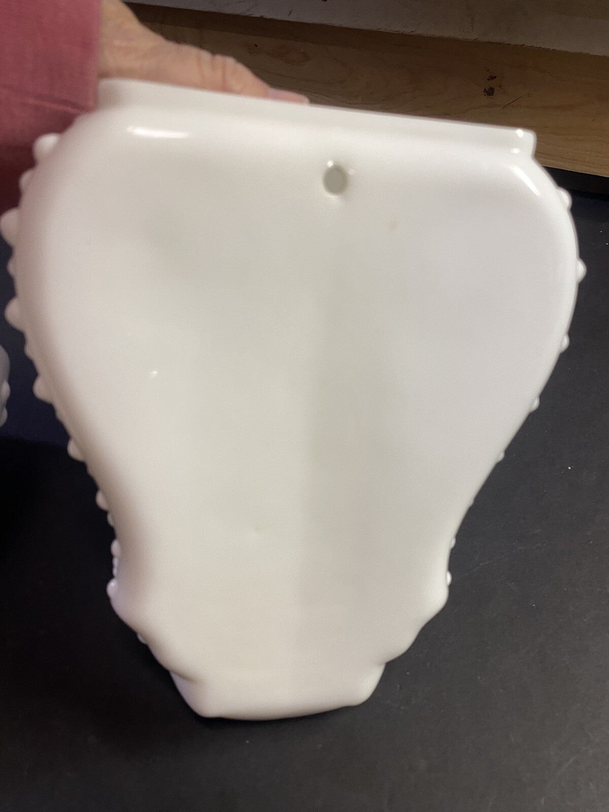 RARE Vintage Hobnail Fenton Milk Glass Lavado Wall Fountain Planter