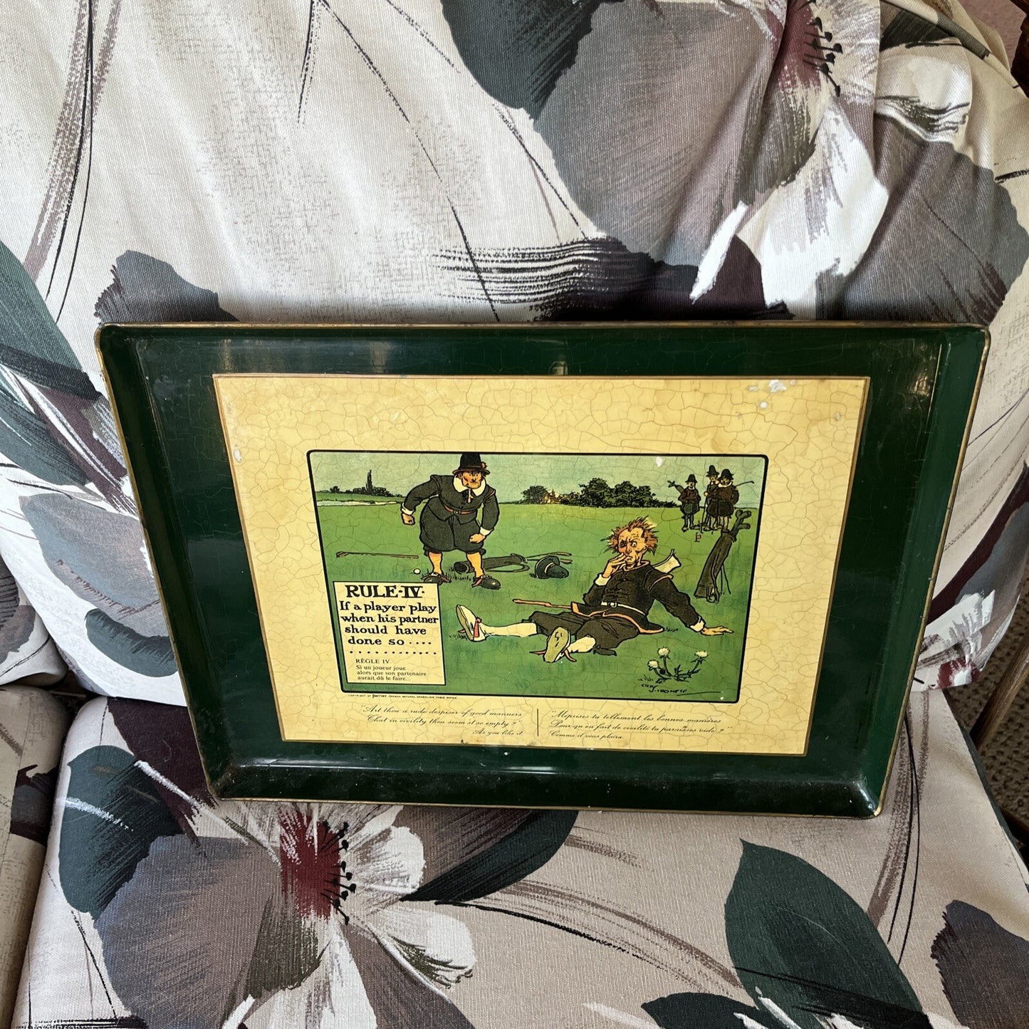 Vintage Print Rules of Golf, Charles Crombie, RULE IV