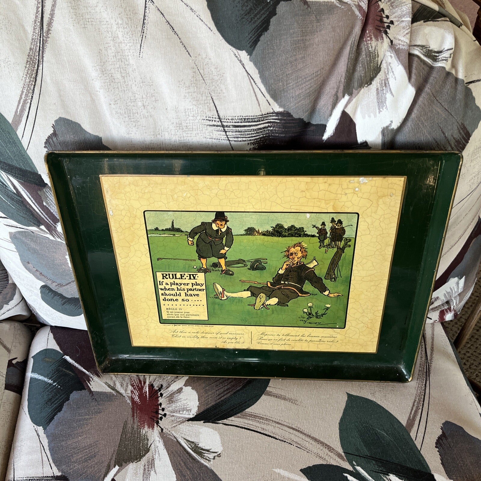 Vintage Print Rules of Golf, Charles Crombie, RULE IV