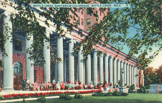 Battle Creek Sanitarium Colonnade in Battle Creek Mich MI Michigan Postcard