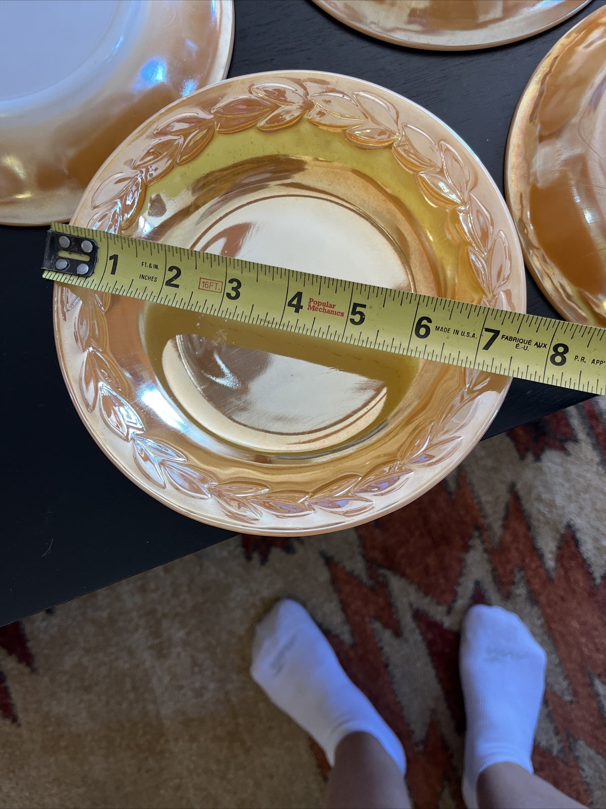 Vintage Fire King Peach Lustre Leaf Soup Bowl Set of 4