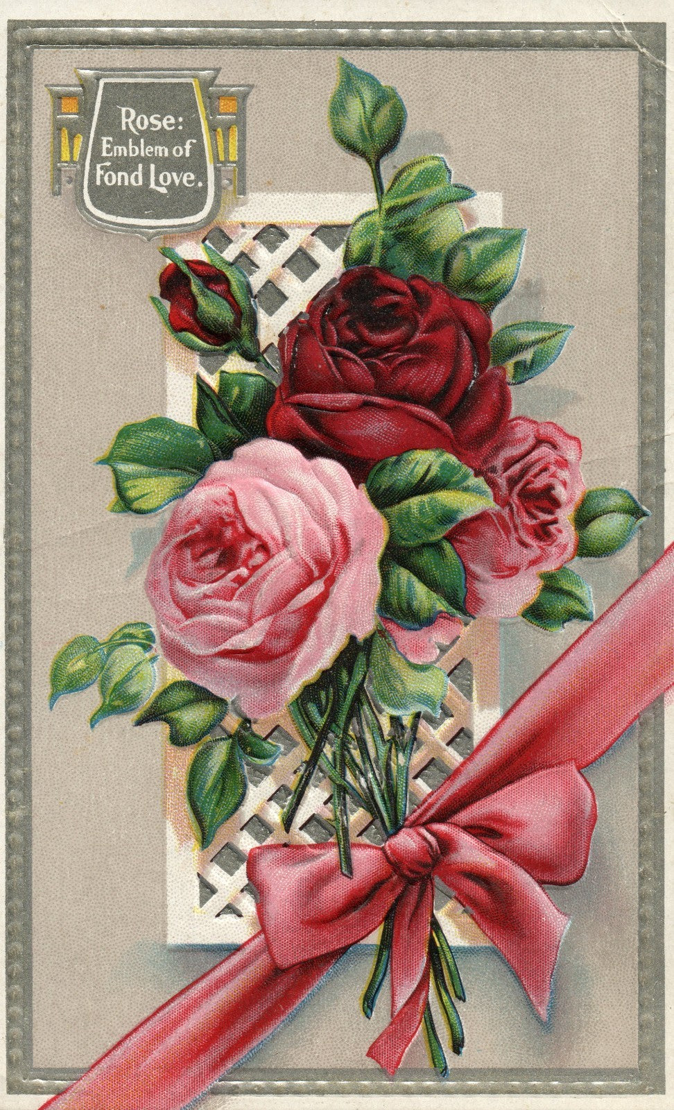 Language of Flowers Series 1 Floral Red and Pink Roses Fond Love Symbolic 