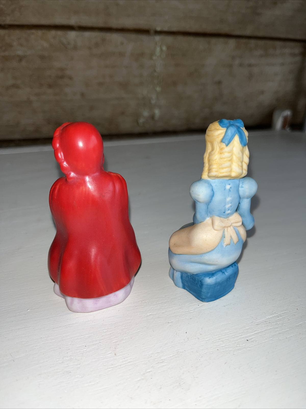 Franklin Mint Fairy Tale Surprises Porcelain Cinderella & RR Hood Figurine 1986