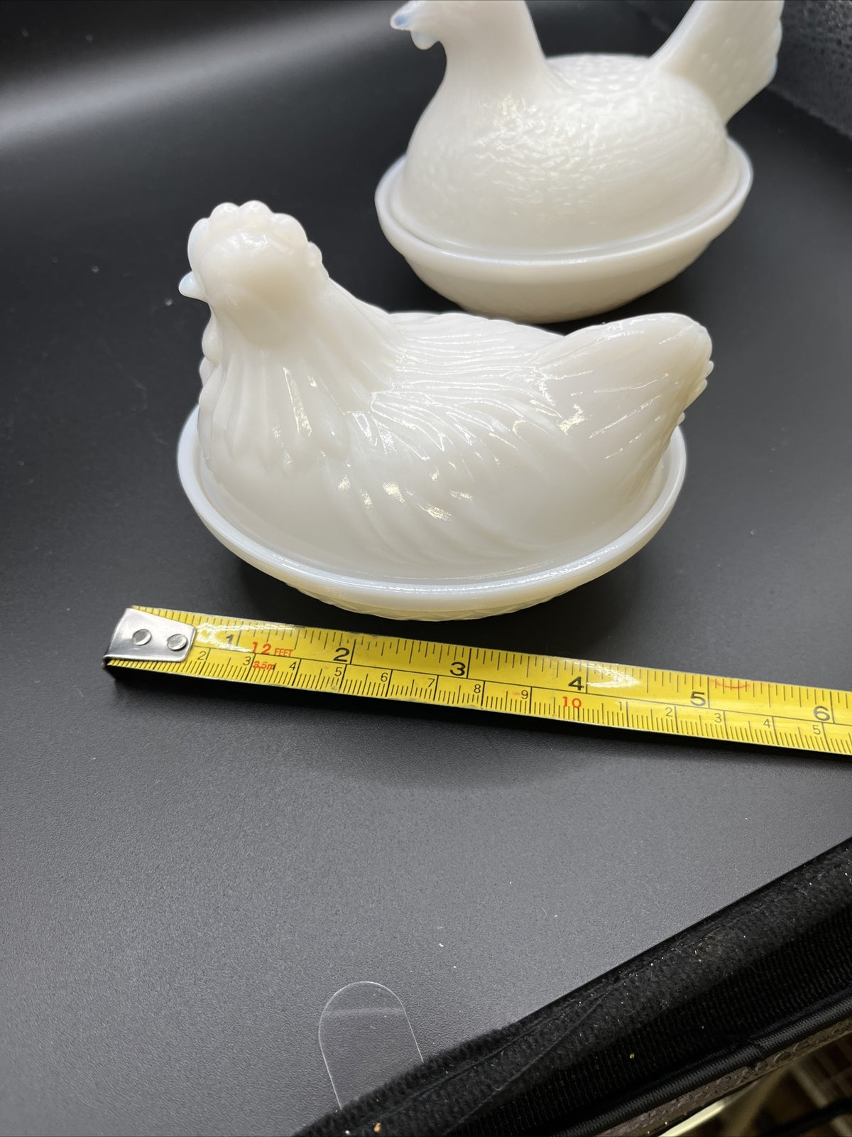 Vintage Westmoreland? All White Hen on Nest & Rooster On Nest Milk Glass Chicken