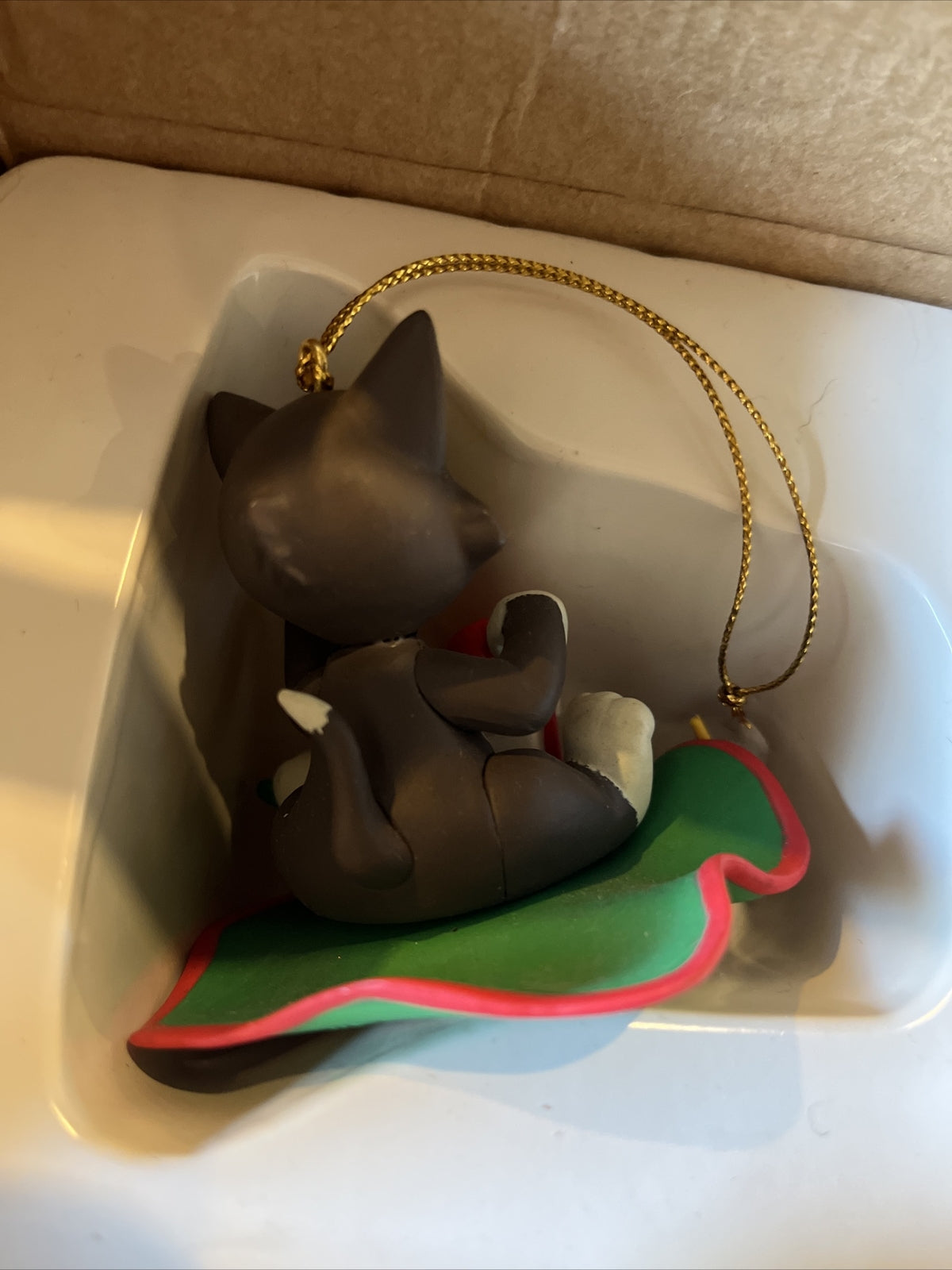 Grolier Christmas Magic Ornament Pinocchio Figaro Cat Disney #18063