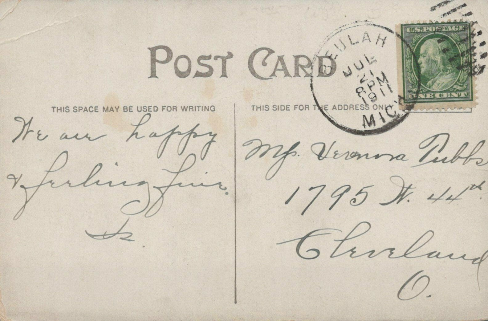 Picking Fruit Giant Pumpkins Wagon Horse Honor MI Mich Michigan Postcard 5866