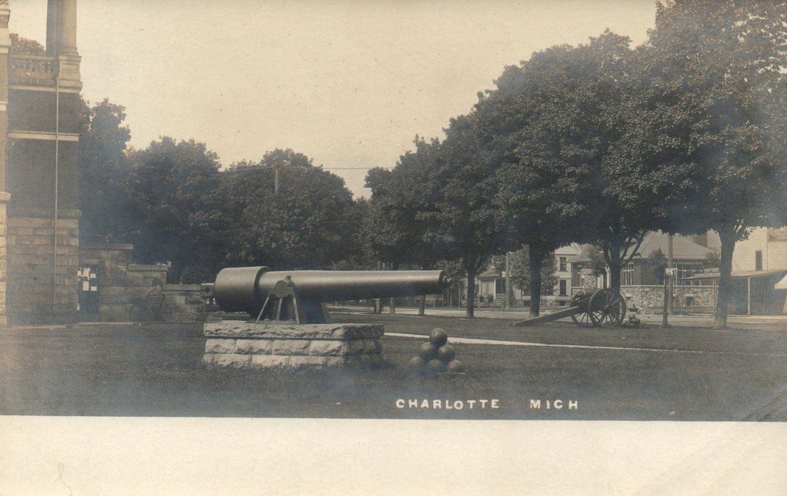Real Photo Canon and Canon Balls Charlotte Michigan MI Postcard