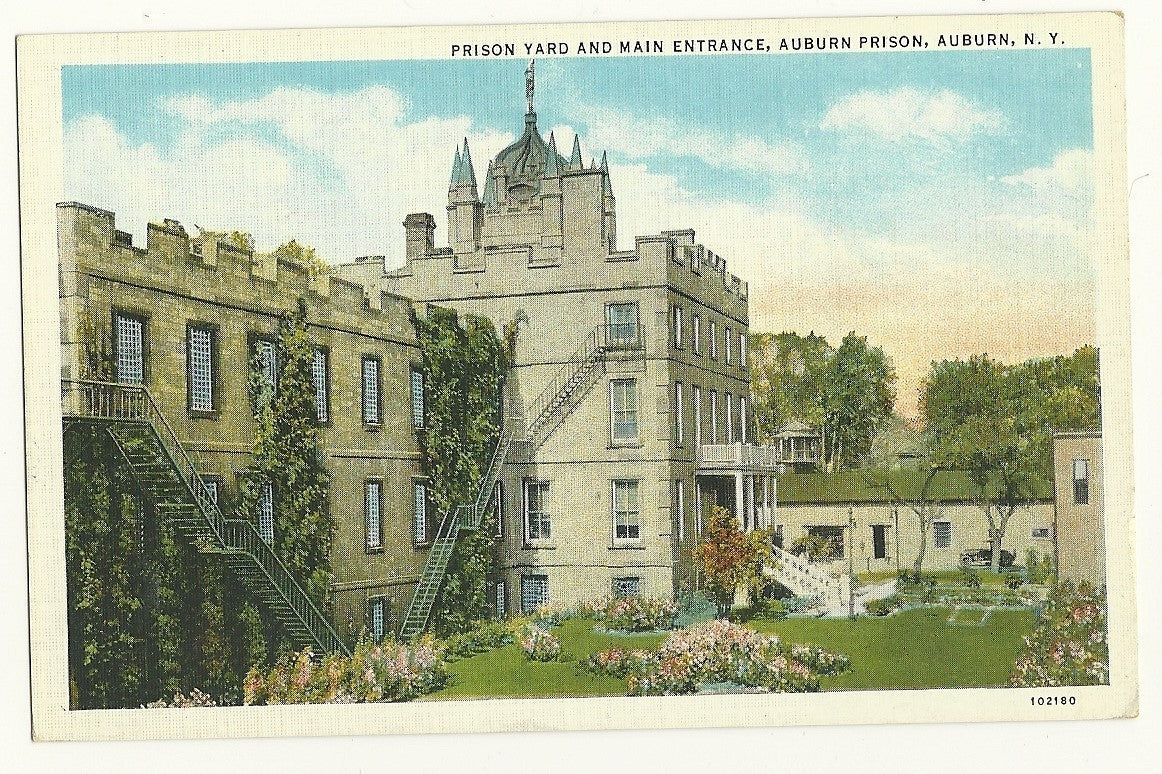 Prison Yard Main Entrance Auburn Prison Auburn New York NY Postcard