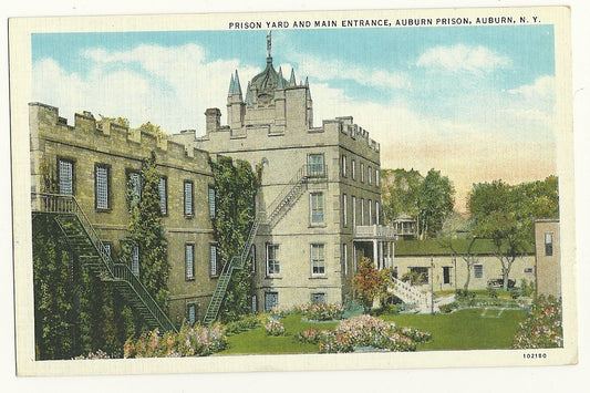 Prison Yard Main Entrance Auburn Prison Auburn New York NY Postcard