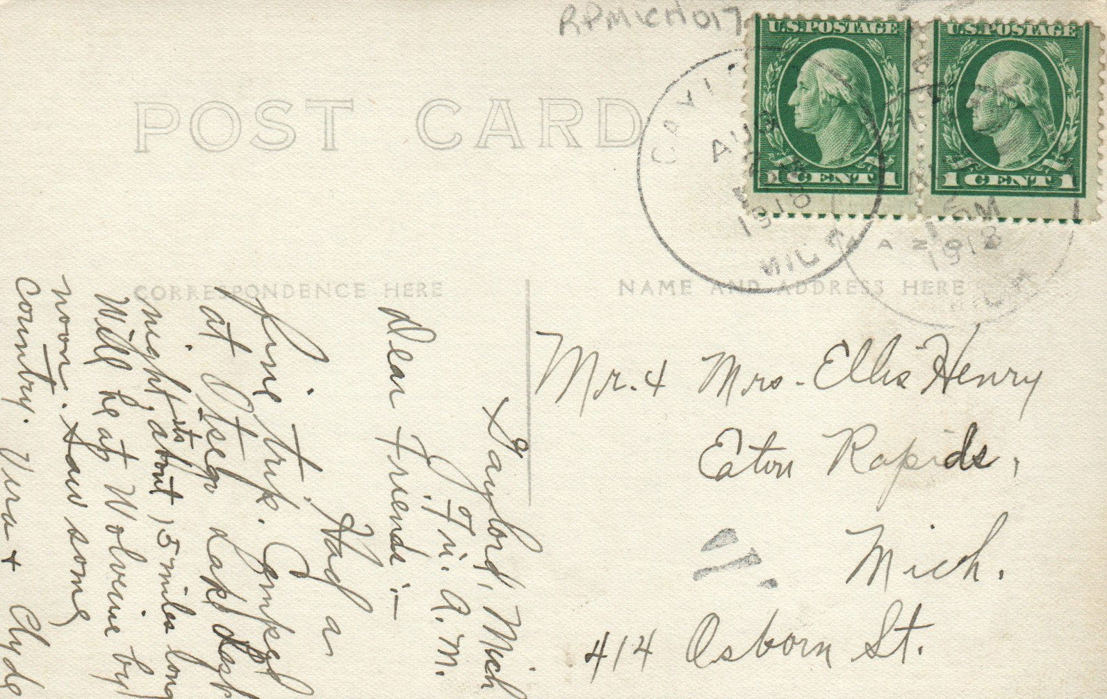 Real Photo RPPC Dayton Last Block Works Gaylord MI Mich  Michigan Postcard