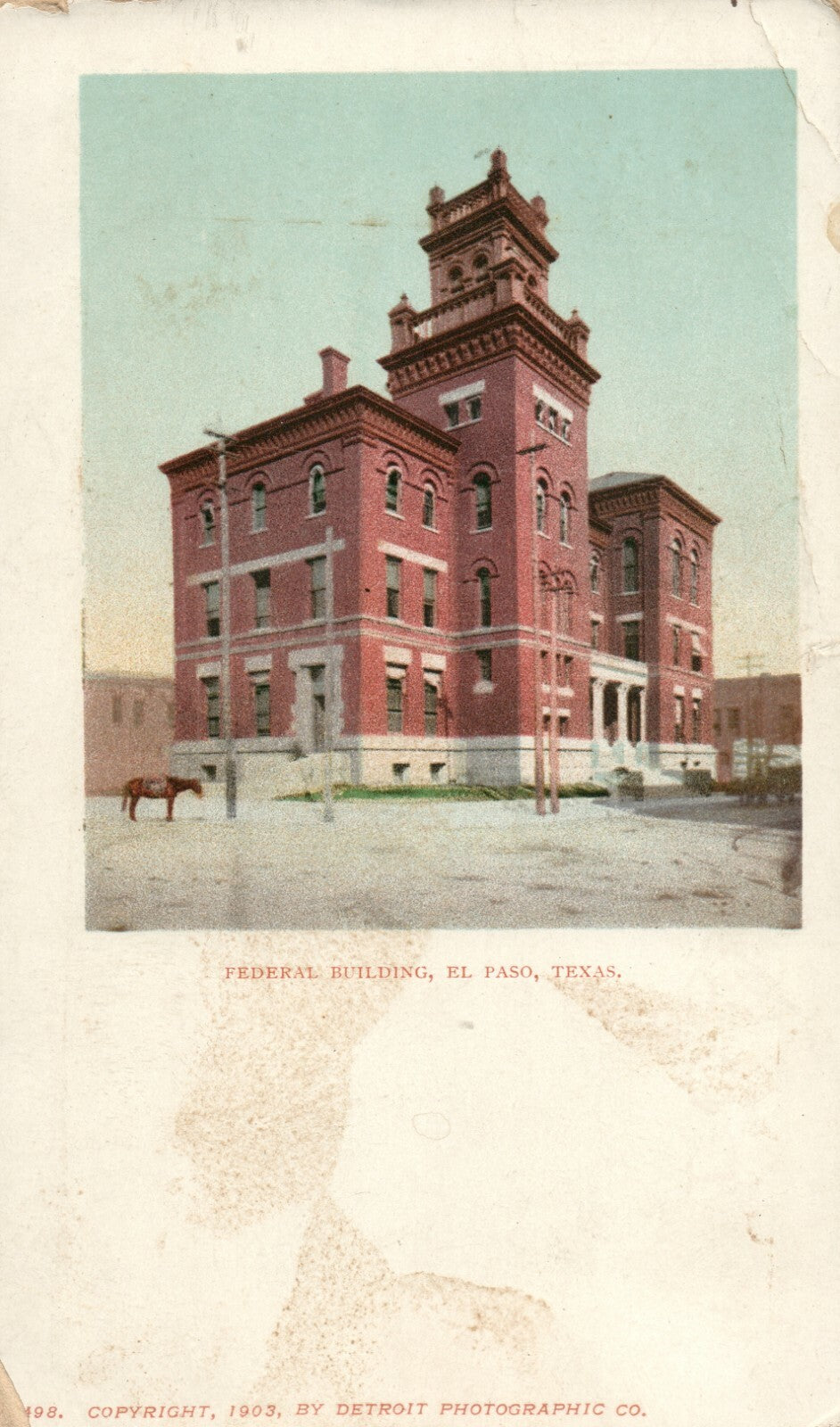 Federal Building El Paso Tex Texas TX Postcard  