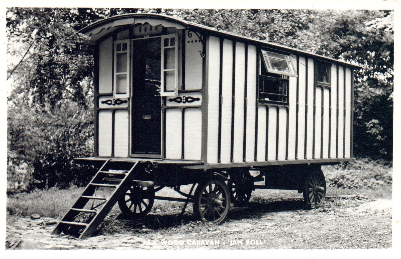 Real Photo Pax Wood Caravan 'Jam Roll' Postcard
