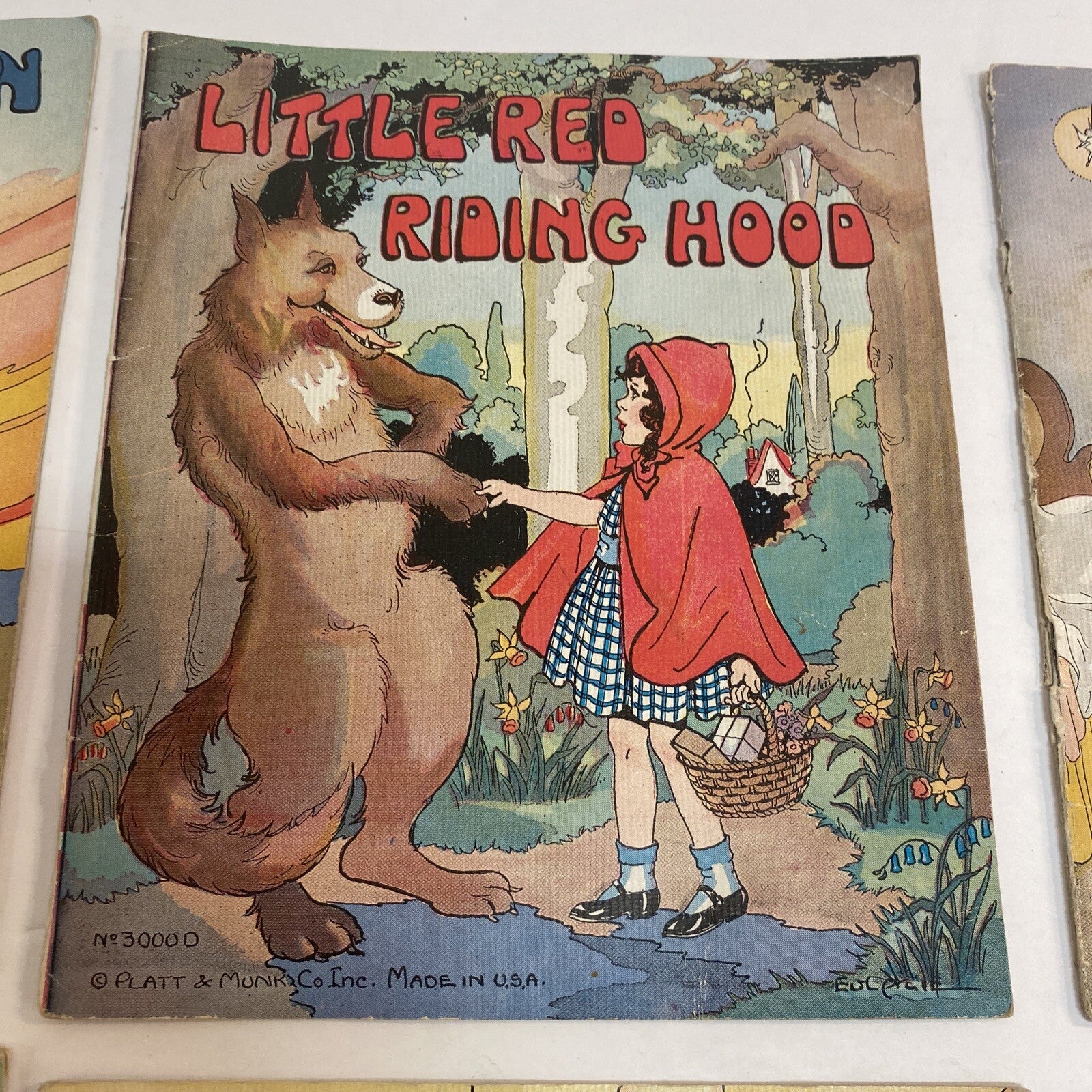 My Own Fairy Tale Library 8 LINENLIKE Books In A Box~Platt & Munk~No  3000~1939