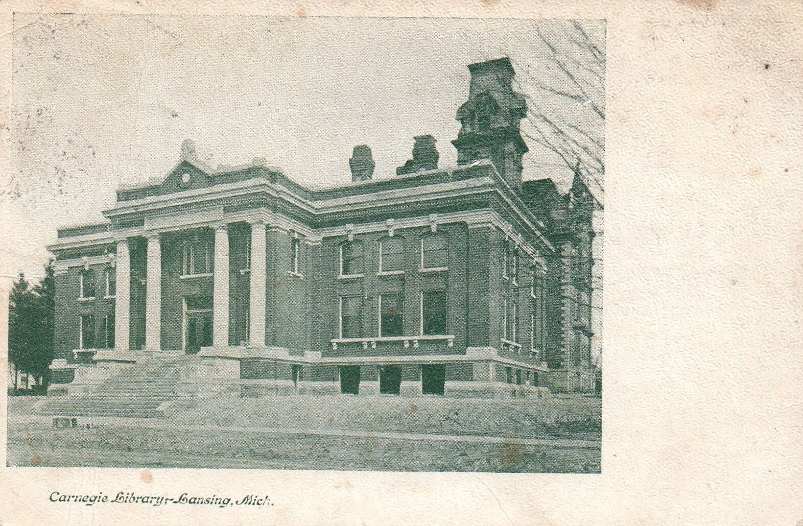 Carnegie Library in Lansing MI Michigan Postcard