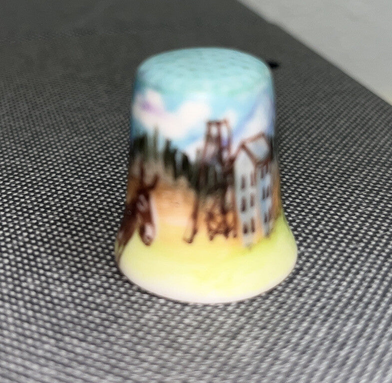 Vintage Cripple Creek Arizona Thimble Hand Painted Ceramic By Marlow