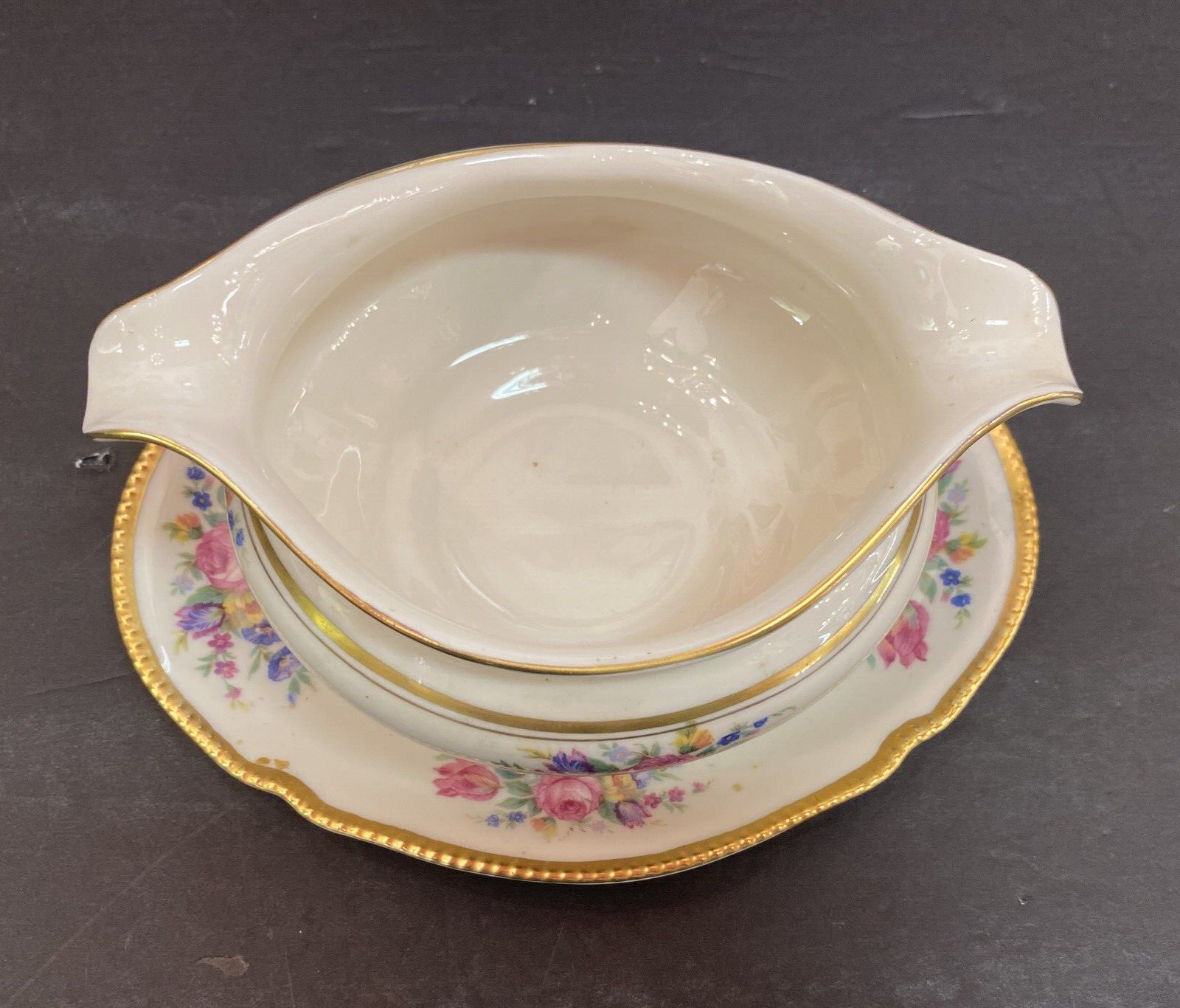 Vintage Castleton China - Castleton Rose  Gravy Bowl Boat Dish Dishes