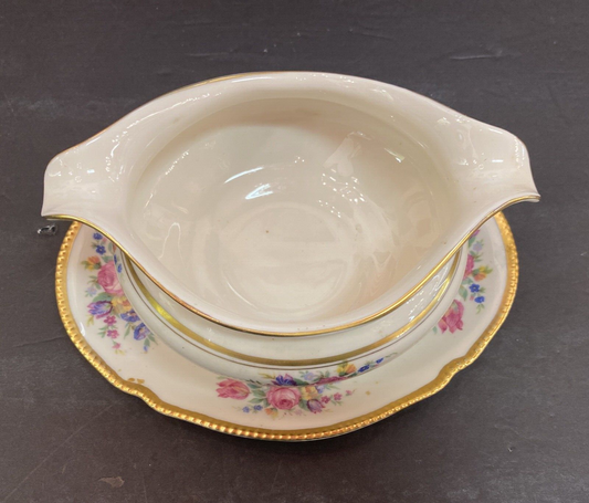 Vintage Castleton China - Castleton Rose  Gravy Bowl Boat Dish Dishes