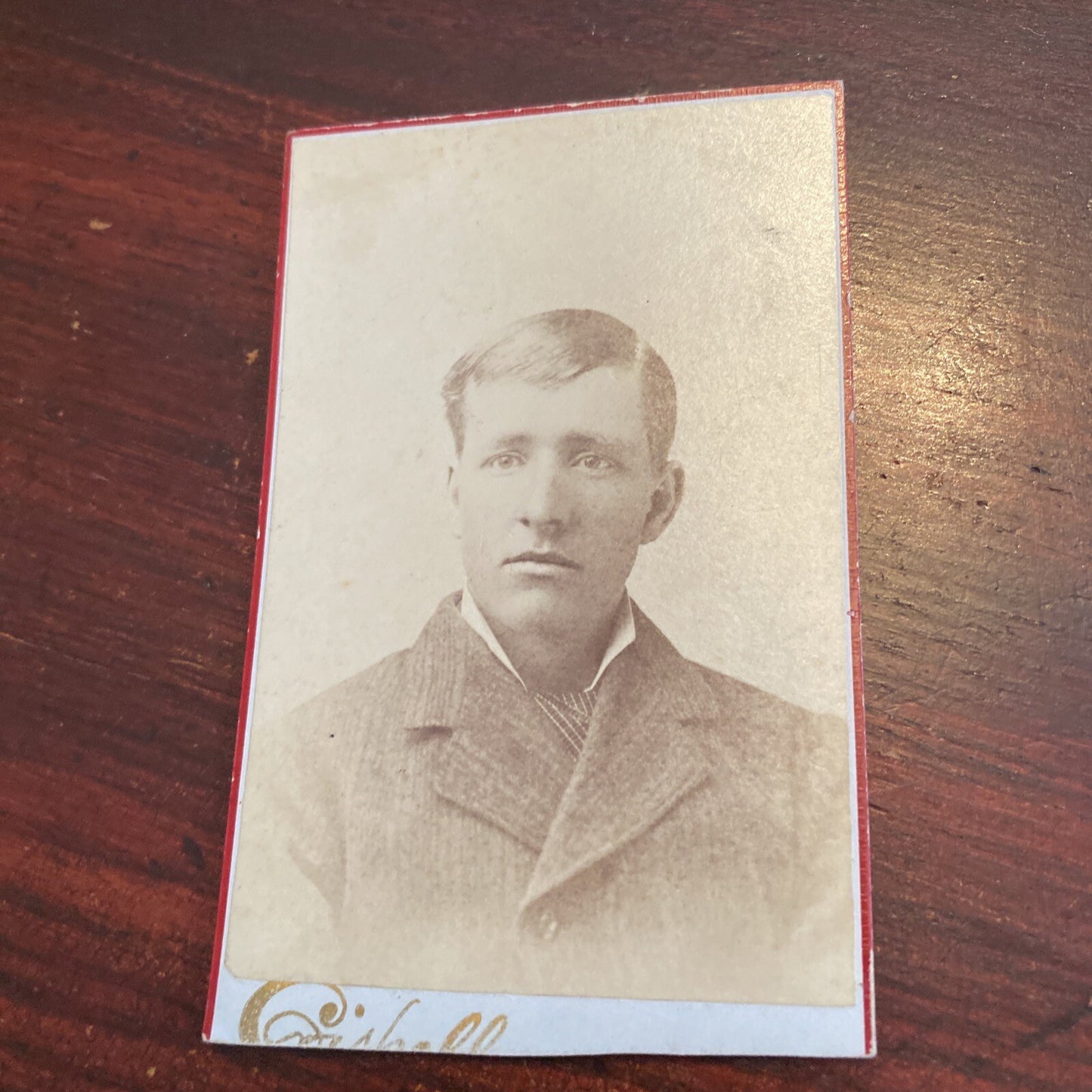 Real Photo CDV Real Young Man photo Photography Greenville MI Michigan