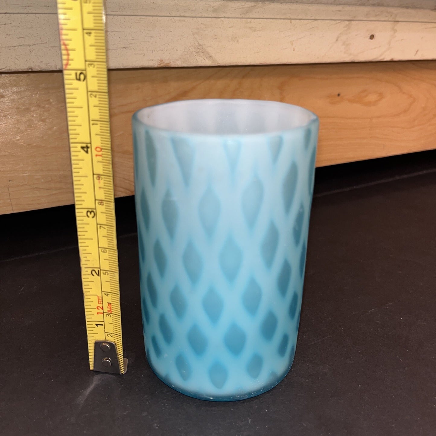 Mt. Washington attrib Pearl Satin Ware MOP Diamond Quilted Tumbler Beaker