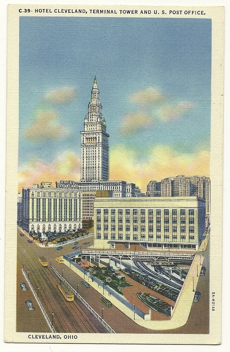 Hotel Cleveland Terminal Tower US Post Office Cleveland OH  Post Card