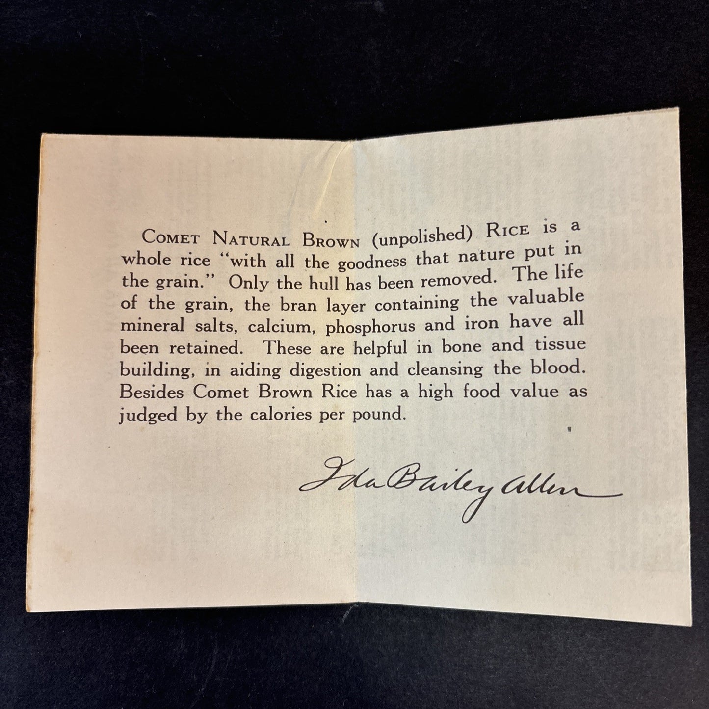 Comet Natural Brown Rice Recipes Advertising Booklet Seaboard Rice Milling Co