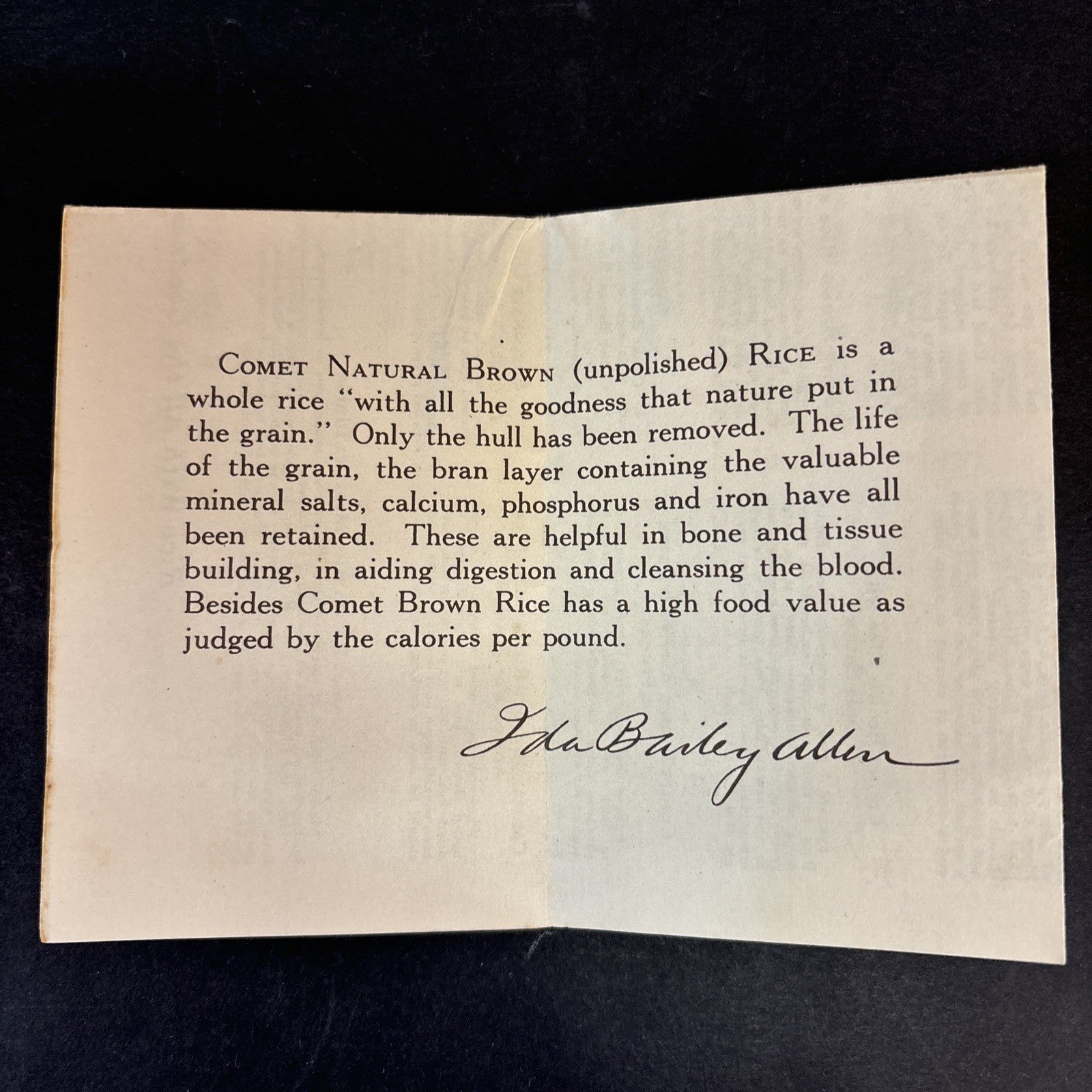 Comet Natural Brown Rice Recipes Advertising Booklet Seaboard Rice Milling Co