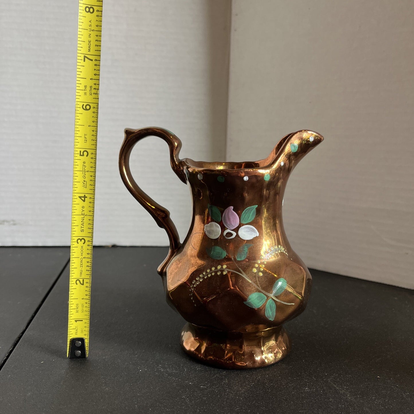 Copper Luster Pitcher by WADE - Made in England - Hand painted