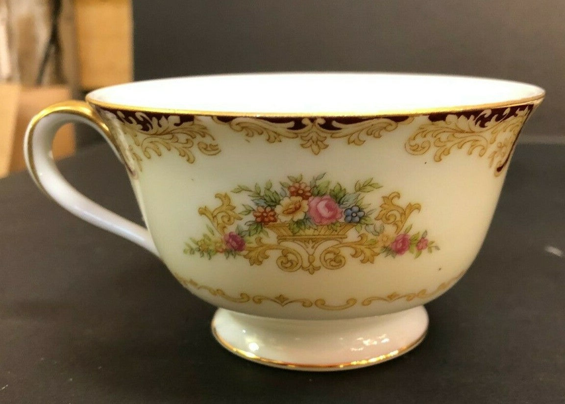 NORITAKE china Red & Tan pattern One Serving set of 5