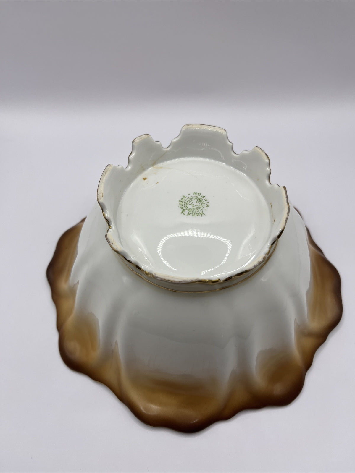 Vintage Nippon MORIMURA Bros Porcelain Hand-painted Bowl Green Mark~ ROSES