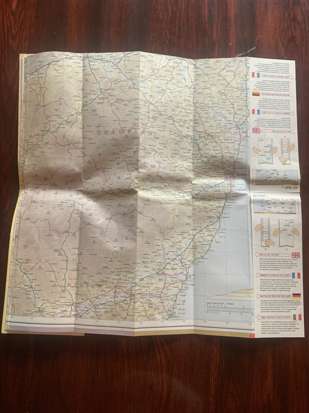 Vintage AA Motorists' Map of Northern Scotland Easy-Fold Series